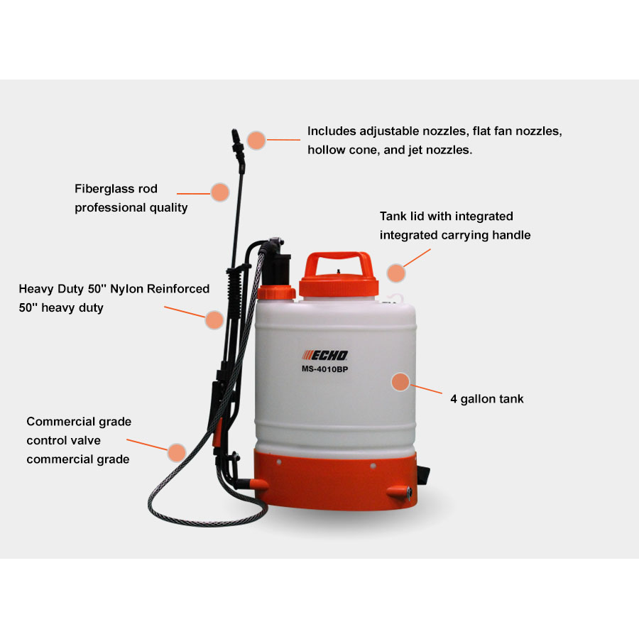 EC-MS4010-BP - ECHO BACKPACK SPRAYER PISTON STYLE 4 GAL