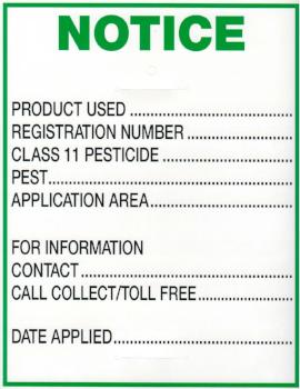 herbicide application warning signs Notice Residential - 100 Signs