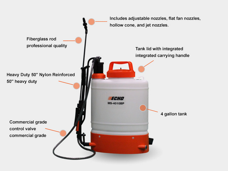 EC-MS4010-BP - ECHO BACKPACK SPRAYER PISTON STYLE 4 GAL