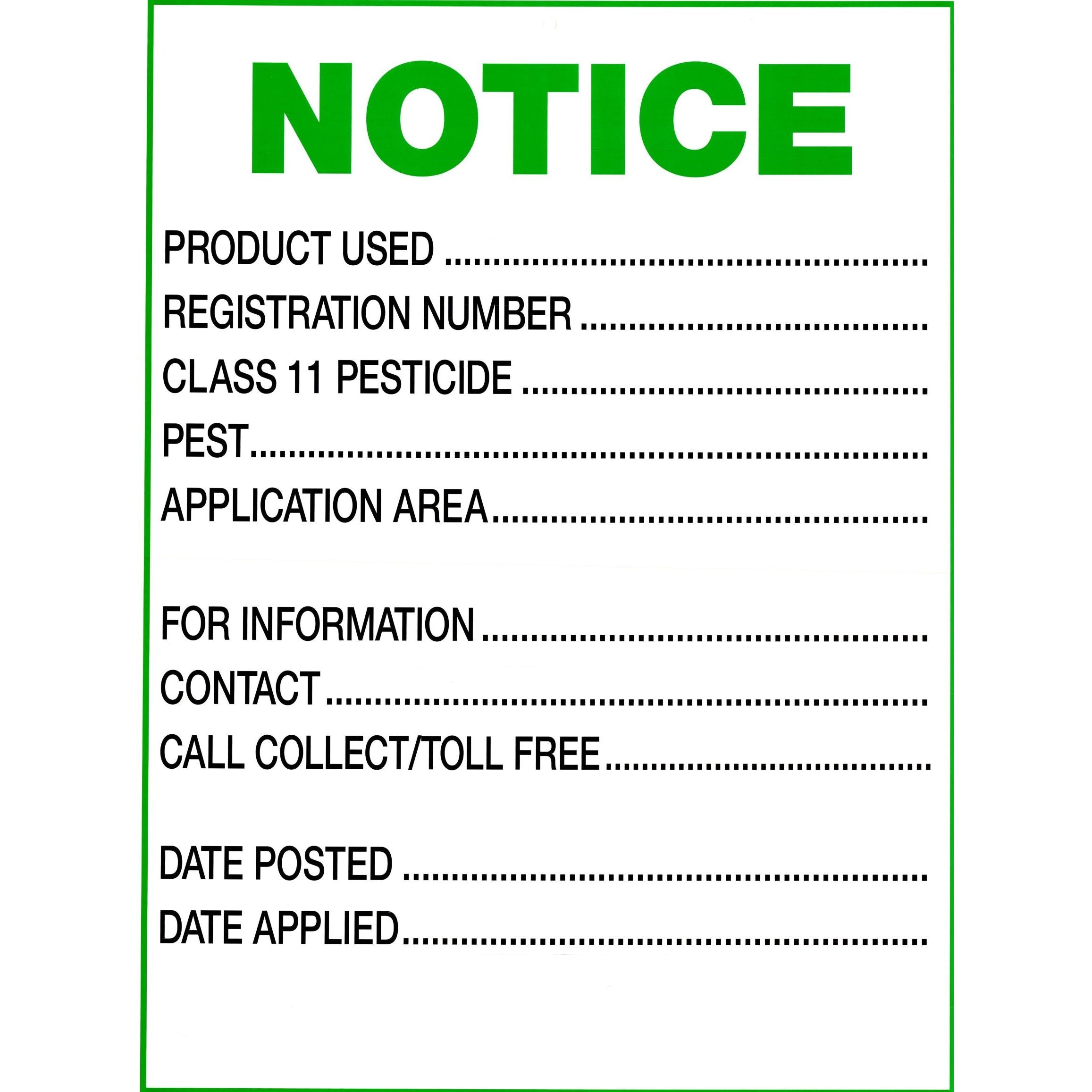 Notice Commercial - 100 Signs - Outdoor Supplies - OSE Online