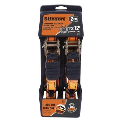 Toolway Stinson Tie Down 2PC Ratchet Straps 1"x12'