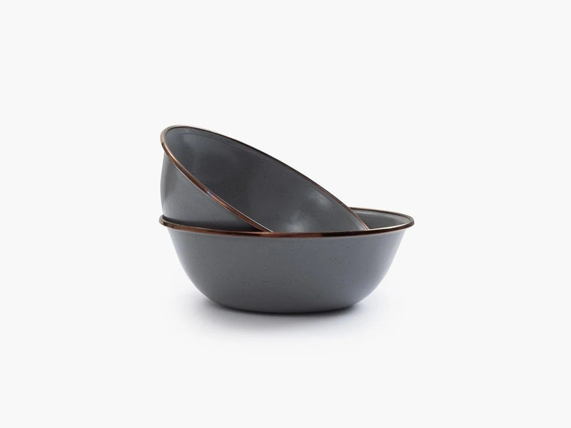 Barebones Enamel Mixing Bowl Set Slate Gray